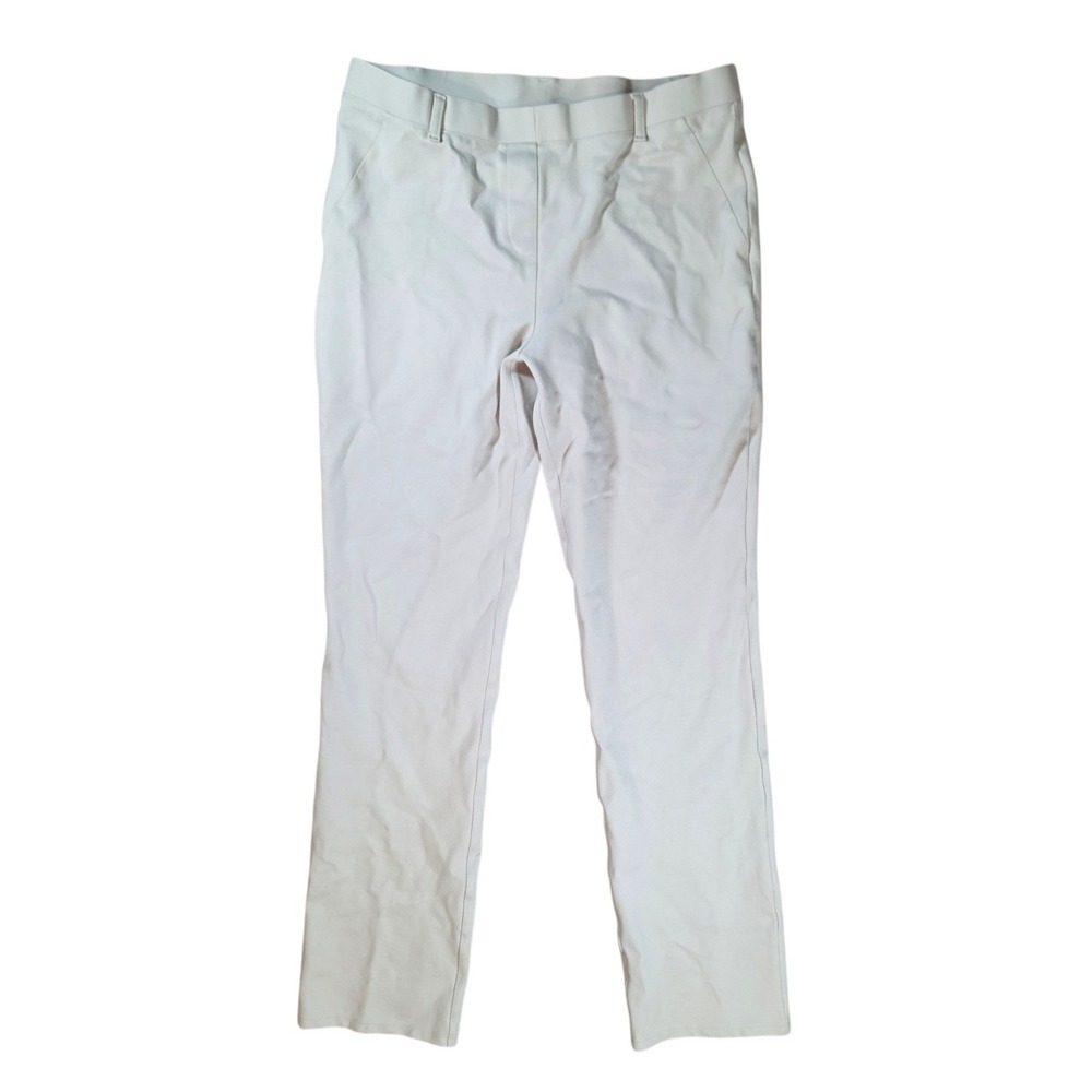 Quince Ultra-Stretch Ponte Straight Leg Pants Stone Beige Size L Womens